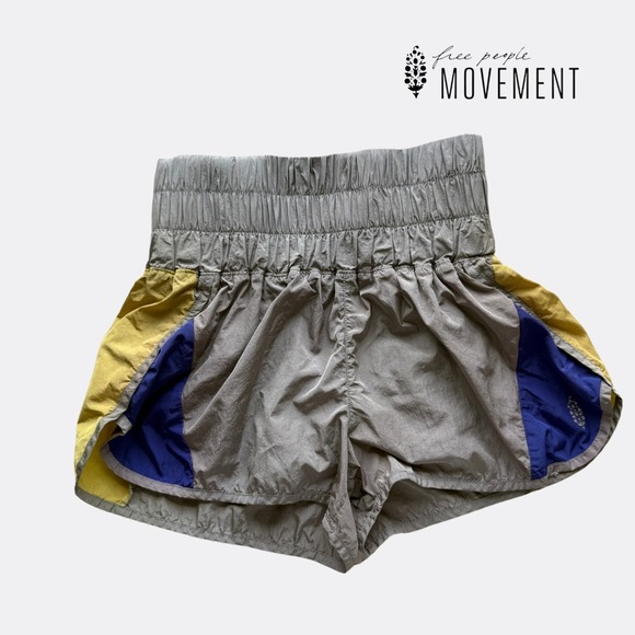 Free People FP Movement The Way Home Shorts – Grey/Blue/Yellow – Women's Size S - Picture 1 of 4